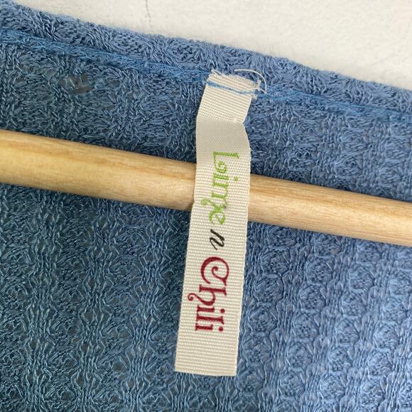 Lime N Chili Blue Pattern Long Sleeve Waffle Knit Top Women's Size Small S - Picture 5 of 7